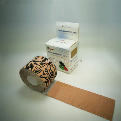 Hot Selling Cotton Kinesiology Sport Tape For Reduce Muscle Pain Tattoo Design 5CM*5M
