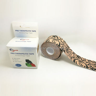 Hot Selling Cotton Kinesiology Sport Tape For Reduce Muscle Pain Tattoo Design 5CM*5M
