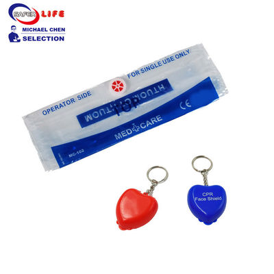 Wholesale first aid CPR face shield keychain life key chain CPR CE Heart shape