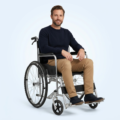 Saferlife SL-L08 Folding Reclining Commode Wheelchair for Whole Body Rehabilitation